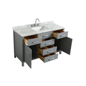 55" Grey Rectangle Sink Opened View