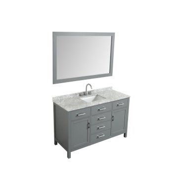 55" Grey Rectangle Sink Product Angle View
