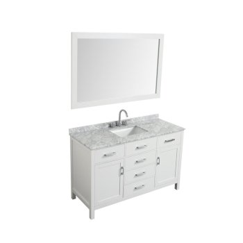 55" White Rectangle Sink Product Angle View
