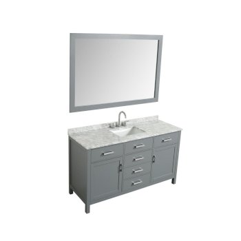 61" Grey Rectangle Sink Product Angle View