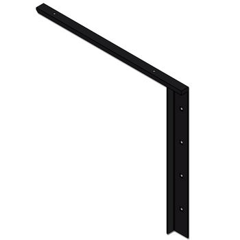 Best Brackets Imported Concealed Flat Bracket (1.0 Version) with 18" Support Arm in Black, Sold As Pair
