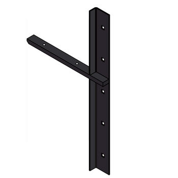 Best Brackets Imported Extended Concealed Flat Bracket (1.0 Version) with 9" Support Arm in Black, Sold As Pair
