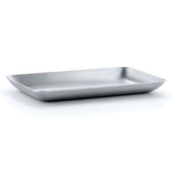 Blomus Basic Collection Tray in Satin Stainless Steel, 6-45/64'' W x 3-15/16'' D x 19/32'' H