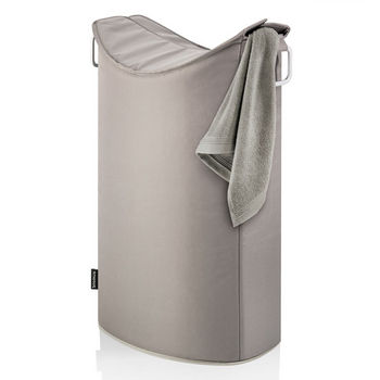 Blomus Frisco Collection Folding Laundry Bin in Taupe, 16-9/16'' W x 13'' D x 26-13/64'' H