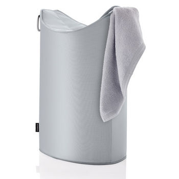 Blomus Frisco Collection Collapsible Laundry Bin in Silver, 16-5/9''W x 13''D x 26-1/5''H