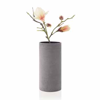 Blomus Coluna Collection Vase, Dark Gray, Large, 5-1/2"W x 5-1/2"D x 11-3/8"H