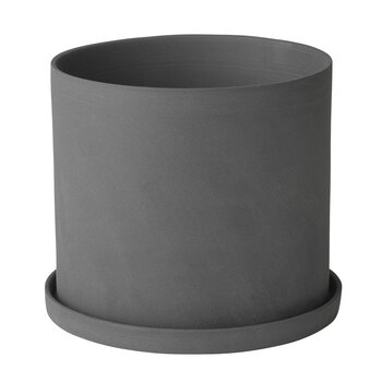Blomus Nona Collection Porcelain Herb Pot in Pewter, Product View