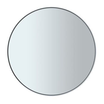 Blomus Rim Collection 20" Round Small Accent Mirror in Smoke with White Rim , Product View