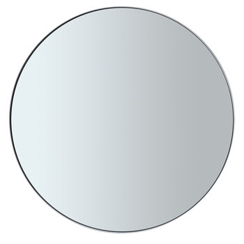 Blomus Rim Collection 31" Round Accent Mirror in Smoke with White Rim, Product View