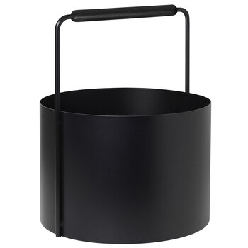 Blomus Ashi Collection Firewood Basket with Black Handle, Product View