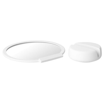 Blomus Sono Collection Vanity Mirror with 5x Magnification and Holder in White, Included Items