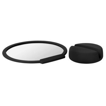 Blomus Sono Collection Vanity Mirror with 5x Magnification  and Holder in Black, Included Items