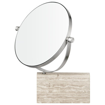 Blomus Lamura Collection Wall Mounted Marble Vanity Mirror , Angle View 