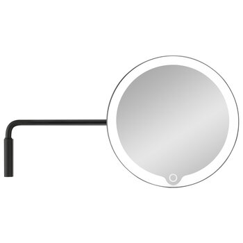 Blomus Modo Collection Wall Mounted LED Vanity Mirror with 5X Magnification in Black, Product View