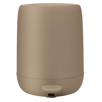 Blomus Sono Collection Pedal Bin Wastepaper Basket with Soft Close Lid in Tan, 5 Liter (1.32 Gallon), Product View