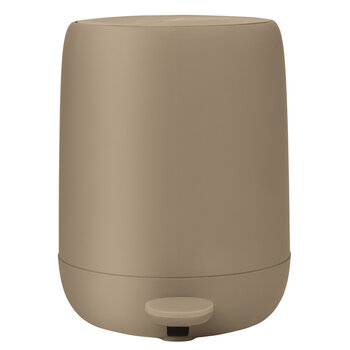 Blomus Sono Collection Pedal Bin Wastepaper Basket with Soft Close Lid in Tan, 3 Liter (0.8 Gallon), Product View