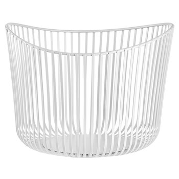 Blomus Modo Collection Bathroom Storage Basket in White Powder-Coated Steel, Product View