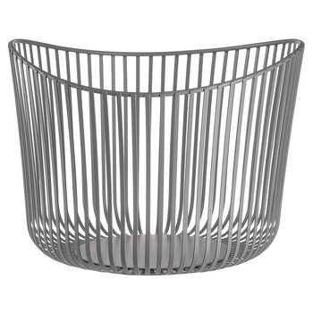 Blomus Modo Collection Bathroom Storage Basket in Satellite (Taupe) Powder-Coated Steel, Product View