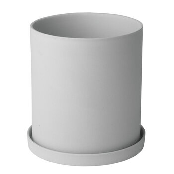 Blomus Nona Collection Medium Porcelain Herb Pot in Micro Chip (Light Grey), Product View