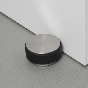 Blomus Stop Collection Door Stopper in Stainless Steel Base with Rubber Bumper, 3-9/16'' Diameter x 1-25/32'' H