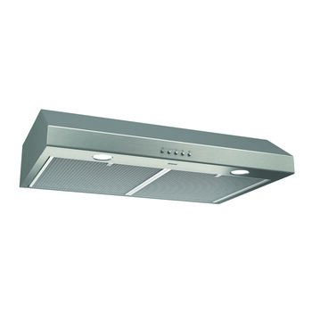 Broan Glacier BCSQ Series 30'' Convertible Under Cabinet Range Hood, 375 Max Blower CFM, 1.5 Sones, Stainless Steel, LED Light, Angle View