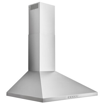 Broan BWP1 Series 30'' Convertible Wall Mount Pyramidal Chimney Range Hood in Stainless Steel, 450 CFM, Product View