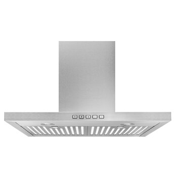 Broan BWT2 Series 30'' Convertible Wall Mount T-Style Chimney Range Hood, 450 Max Blower CFM, 3.0 Sones, Stainless Steel, Front View