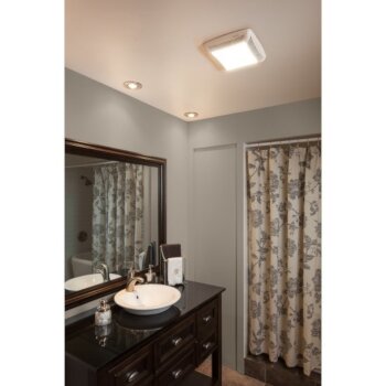 Nutone 50 Cfm 2 5 Sones Fan Light With Transpa Polymeric Lens And Resin Grille By Broan Kitchensource Com - Nutone Ceiling Bathroom Exhaust Fan With Light