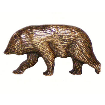 Buck Snort Wildlife Collection 1-1/4'' Wide Cub Left Face Cabinet Knob in Antique Brass in Multiple Finishes