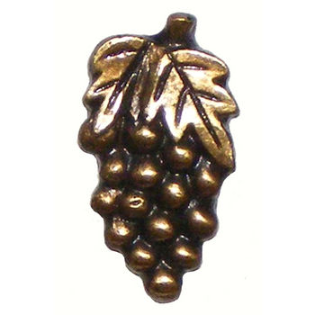 Buck Snort Whimsical Collection 1-1/8'' Wide Grapes Right Face Cabinet Knob in Antique Brass in Multiple Finishes