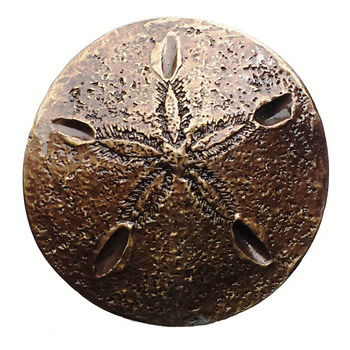 Buck Snort Tropical Collection 2-1/8'' Diameter Sand Dollar Round Cabinet Knob in Antique Brass in Multiple Finishes