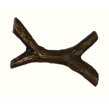 Buck Snort Leaves & Trees Collection 3'' Wide Large Twig Cabinet Knob in Antique Brass, Available in Multiple Finishes