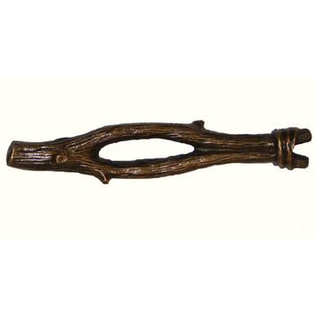 Buck Snort Leaves & Trees Collection 4-1/2'' Wide Large Twig Cabinet Pull in Antique Brass, Available in Multiple Finishes