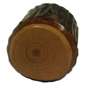 Buck Snort Wood Collection 1-1/4'' Diameter Rustic Hickory Round Cabinet Wood Knob in Rustic and Natural, 1-1/4'' Diameter x 1-1/4" D x 1-1/4'' H