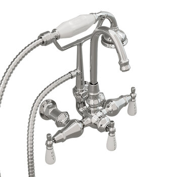 Cambridge Plumbing Telephone Gooseneck Faucet & Hand Shower, Polished Chrome