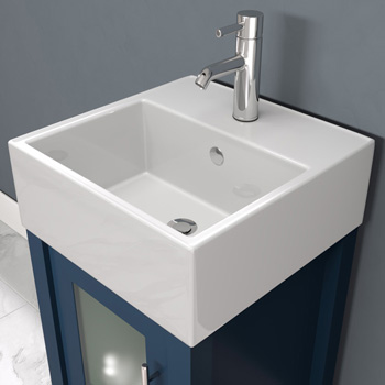 Blue Base, Chrome Faucet w/ Sink Angle View