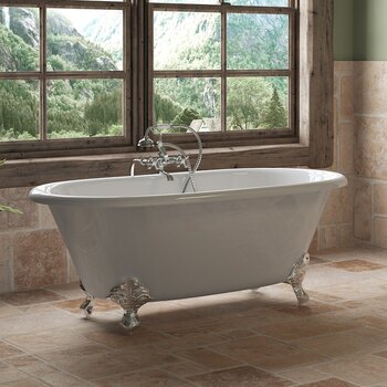 Cambridge Plumbing 60'' Tub w/ Polished Chrome Telephone Faucet & Hand Shower Plumbing Package