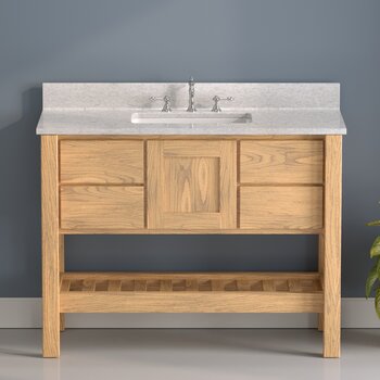 Oak Bathroom Vanity - Olympus Composite Countertop
