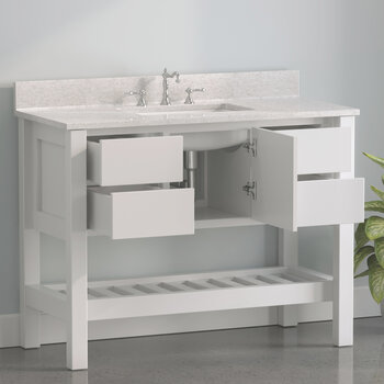 White Bathroom Vanity - Olympus Composite Countertop