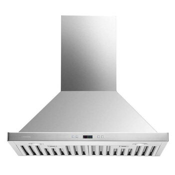 Cavaliere 218 Series 30" Wall Mount Range Hood, 462 CFM with 6-Speed, LED Lighting, and Baffle Filters, Brushed Stainless Steel, Product View