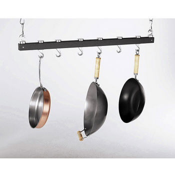 Dual Track Ceiling Mounted 36 Kitchen Pot Rack In Natural