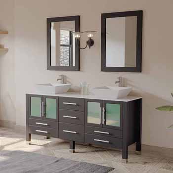 60 Keller Double Vanity For Undermount Sinks Vintage Navy Blue