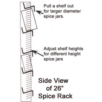 Acrylic Adjustable Kitchen Spice Rack Mount On Any Door By