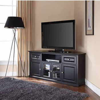 Crosley Furniture 60" Corner TV Stand, 59-3/4''W x 23-1/2''D x 26-1/2''H