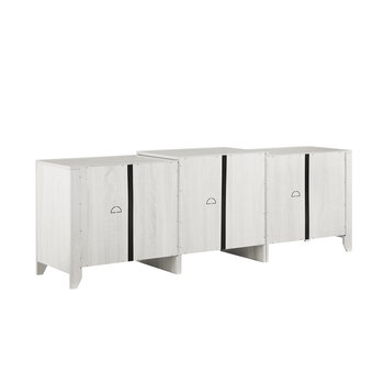 Crosley Furniture  Ronin 69'' Low Profile Tv Stand In Whitewash, 69'' W x 15-3/4'' D x 23-1/4'' H