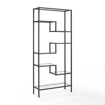 Crosley Furniture Sloane Etagere In Matte Black, 34-1/2'' W x 12-1/2'' D x 78'' H