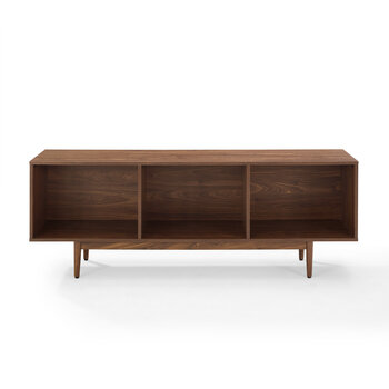 Crosley Furniture  Liam Large Record Storage Console Cabinet In Walnut, 60'' W x 15-3/4'' D x 22-1/4'' H