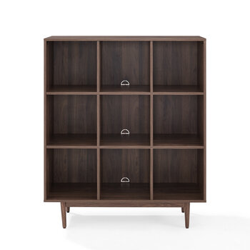 Crosley Furniture  Liam 9 Cube Bookcase In Walnut, 42-1/4'' W x 15-3/4'' D x 49-1/2'' H