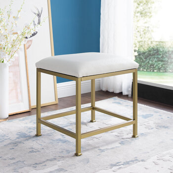 Crosley Furniture  Aimee Vanity Stool In Soft Gold, 18'' W x 17'' D x 18-3/4'' H
