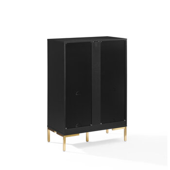 Crosley Furniture  Juno Record Storage Cube Bookcase In Black, 28'' W x 15'' D x 42-1/4'' H